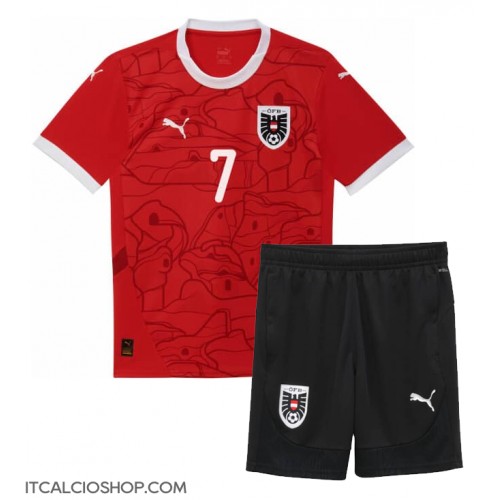 Austria Marko Arnautovic #7 Prima Maglia Bambino Europei 2024 Manica Corta (+ Pantaloni corti)